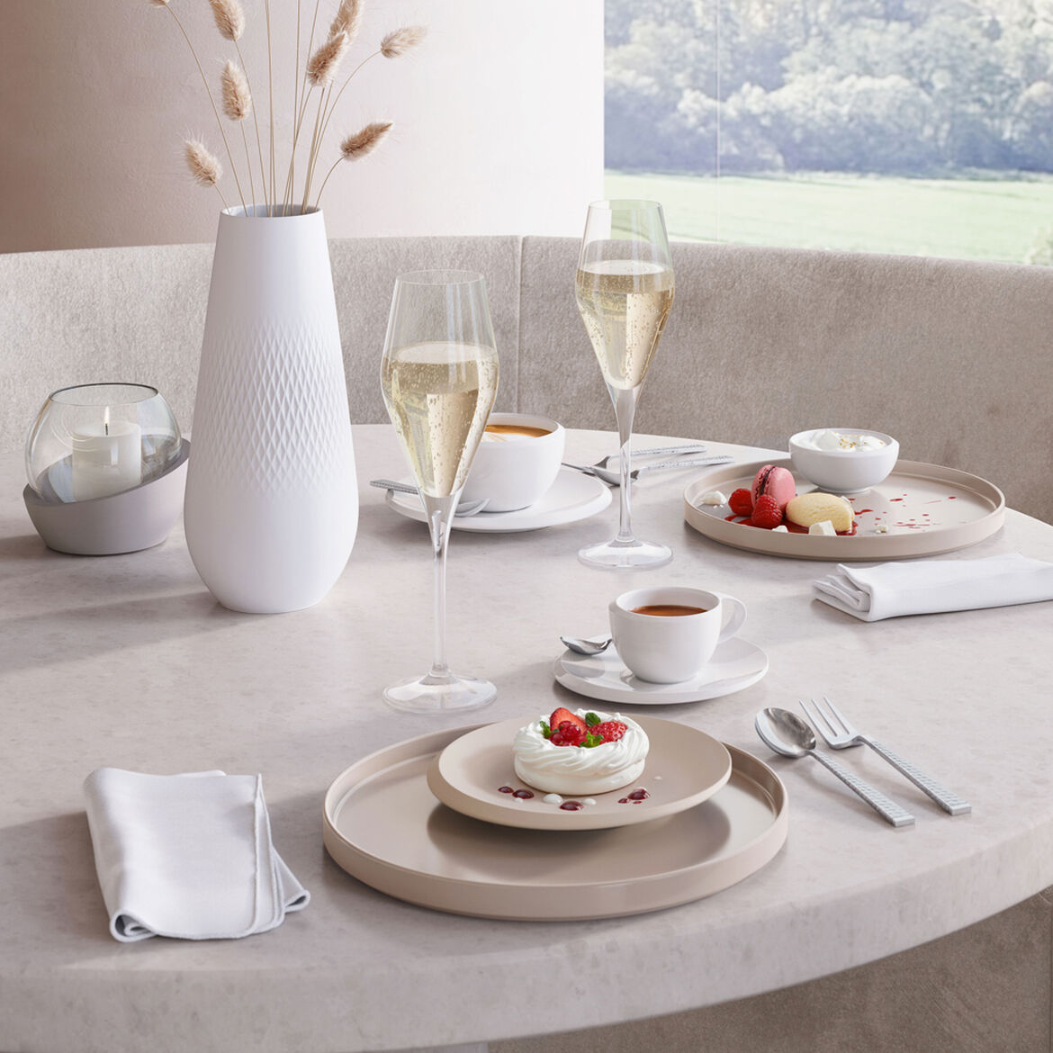 New Moon – Weiße Espressountertassen (4er-Set)
