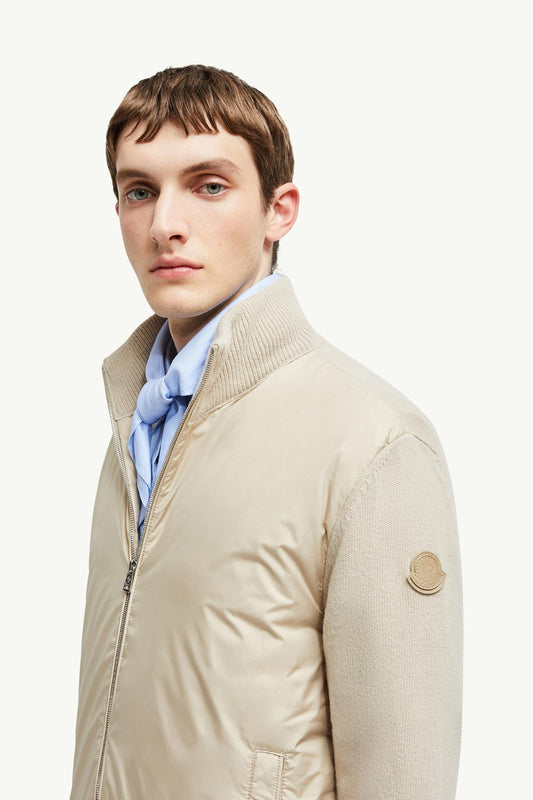 Padded Wool & Cashmere Zip-Up Cardigan