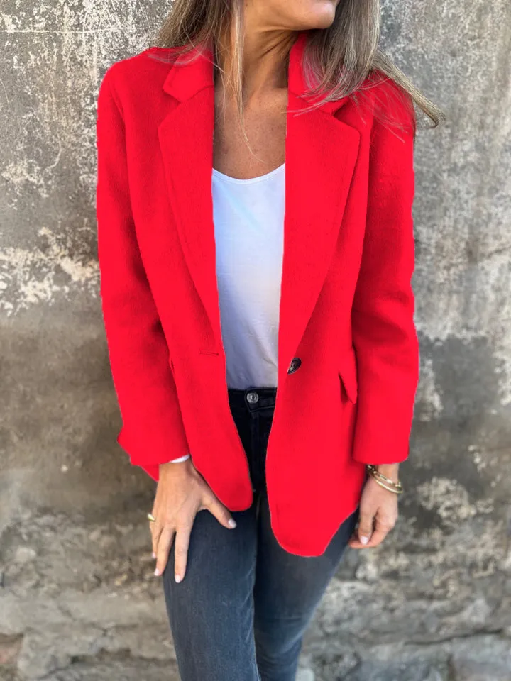 🔥NOVITÀ- 48% DI SCONTO- Giacca casual da donna in cotone con revers e maniche lunghe