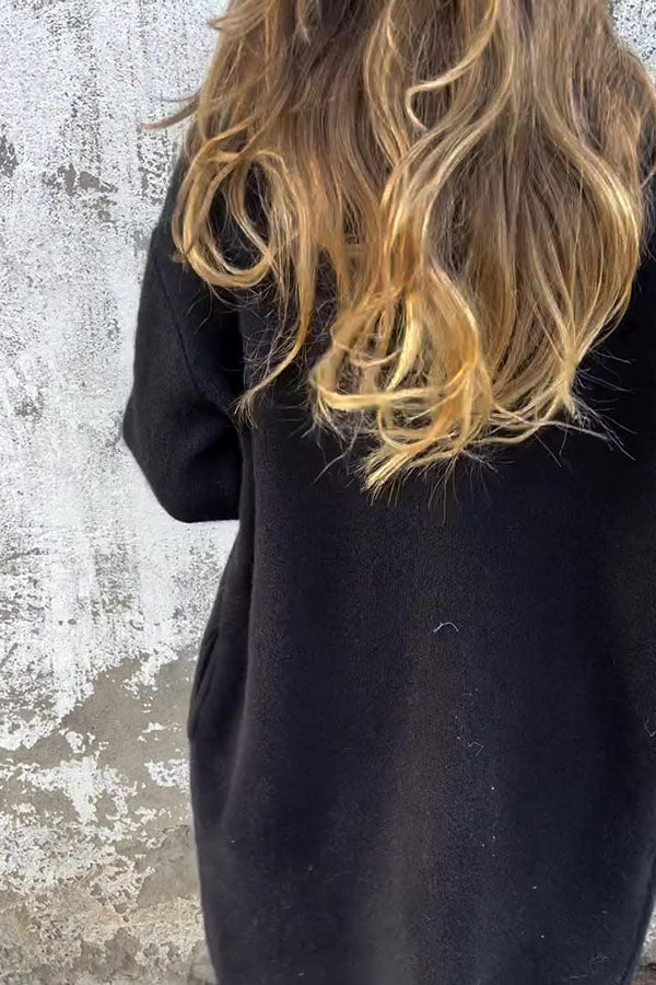 SVENDITA DI LIQUIDAZIONE🔥Giacca Casual Larga a Maniche Lunghe con Risvolto Tinta Unita - SCONTO DEL 48%