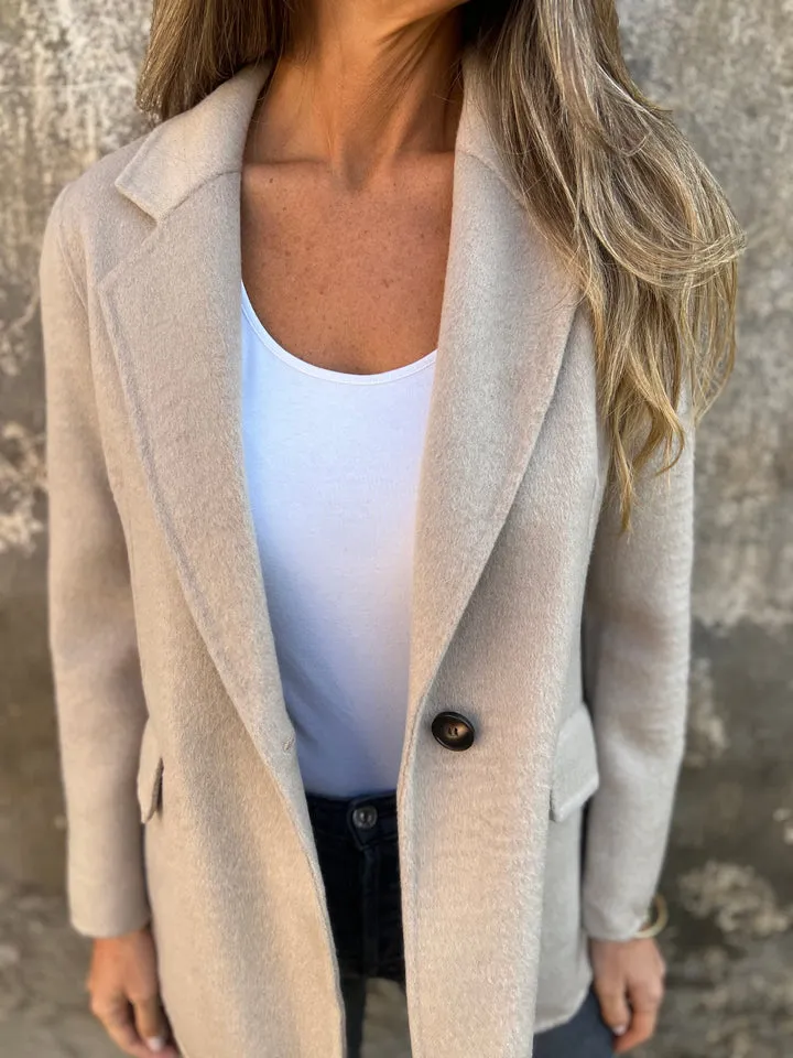 🔥NOVITÀ- 48% DI SCONTO- Giacca casual da donna in cotone con revers e maniche lunghe