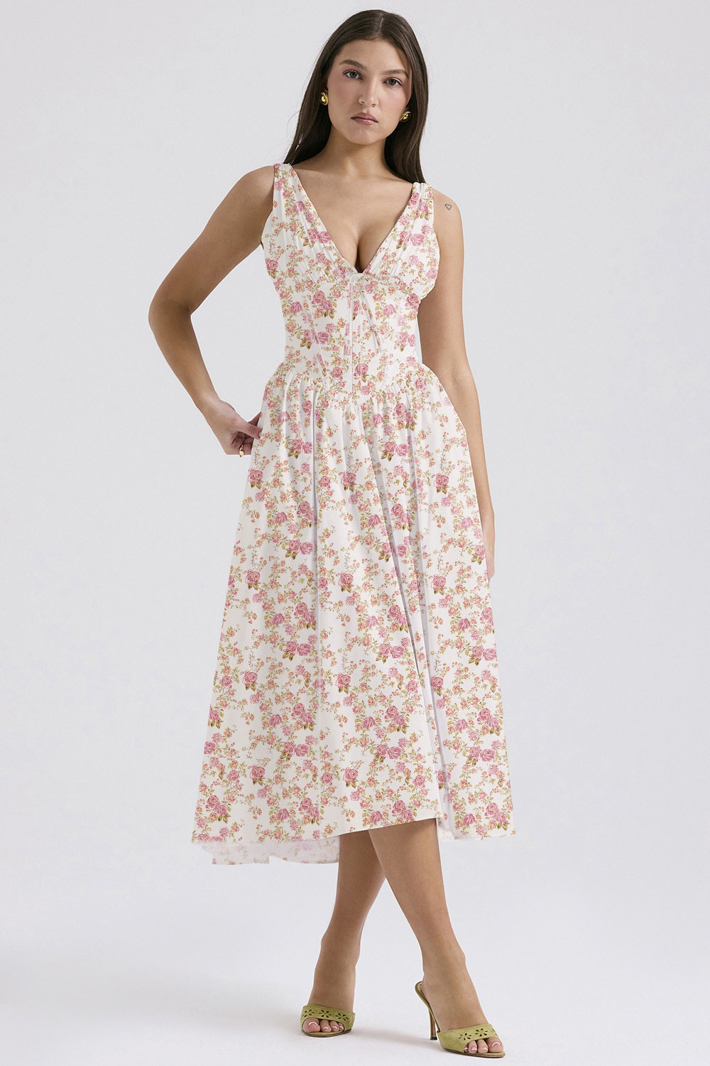 Stylish Floral Print V-Neck Swing Dress🌺Buy 2 Free Shipping