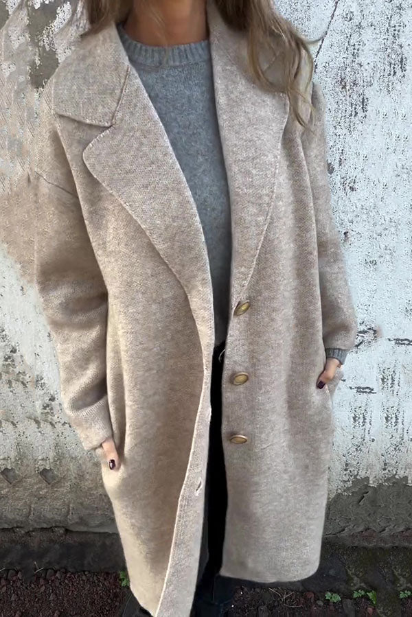 SVENDITA DI LIQUIDAZIONE🔥Giacca Casual Larga a Maniche Lunghe con Risvolto Tinta Unita - SCONTO DEL 48%
