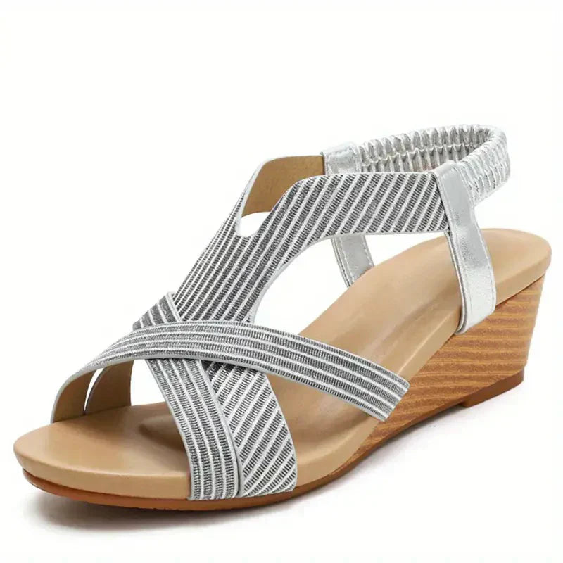 🔥ULTIMO GIORNO PROMOZIONE SCONTO 50% - SANDALI ORTOPEDICI DONNA CON ZEPPA E PLATEAU IN PELLE