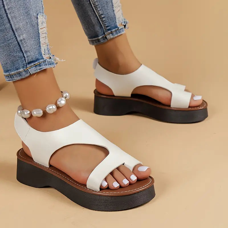 🔥ULTIMO GIORNO PROMOZIONE SCONTO DEL 50% - SANDALI ORTOPEDICI DA DONNA CON ZEPPA E PLATFORM IN PELLE