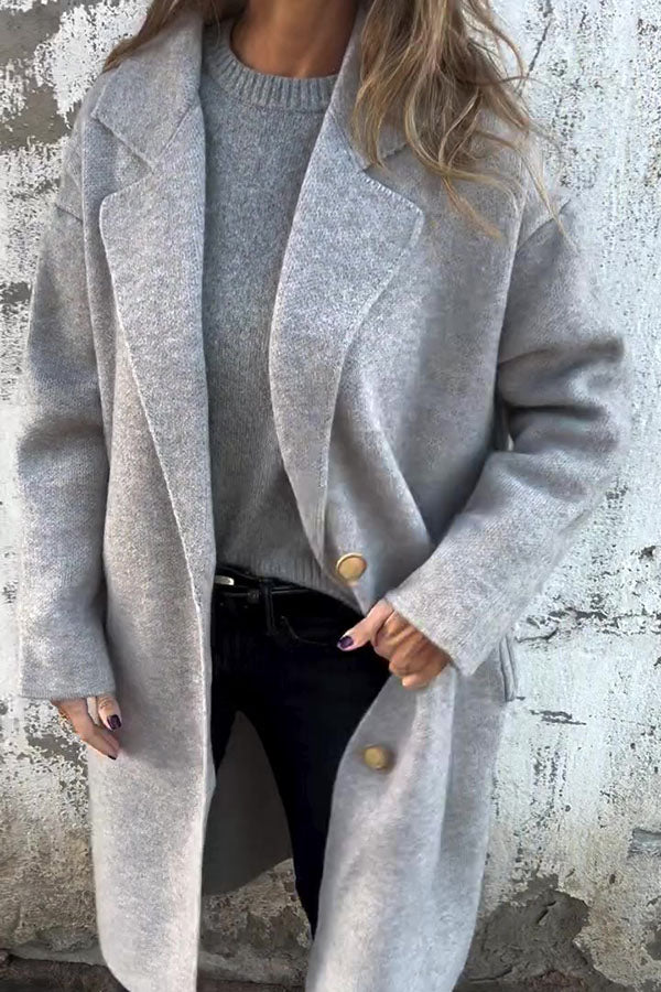 SVENDITA DI LIQUIDAZIONE🔥Giacca Casual Larga a Maniche Lunghe con Risvolto Tinta Unita - SCONTO DEL 48%