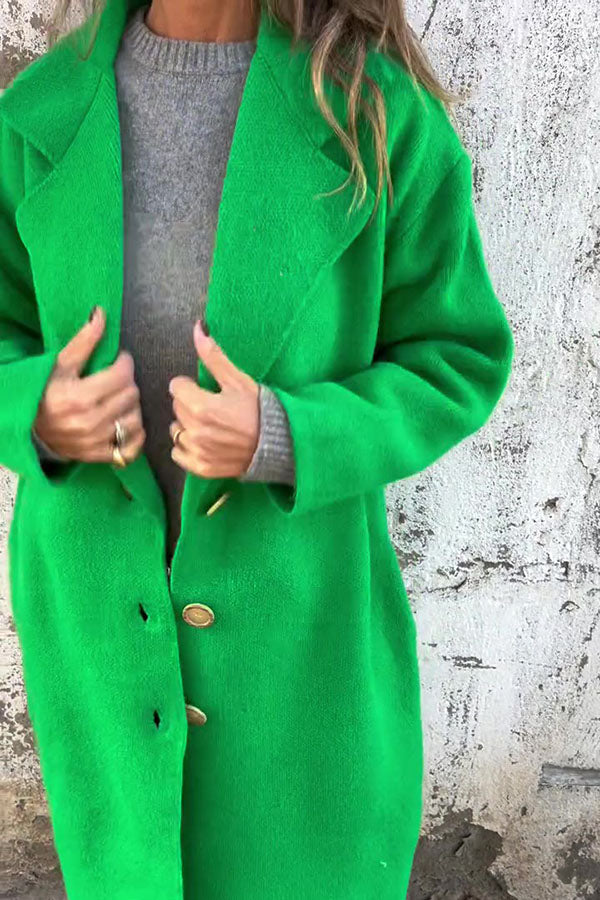 SVENDITA DI LIQUIDAZIONE🔥Giacca Casual Larga a Maniche Lunghe con Risvolto Tinta Unita - SCONTO DEL 48%