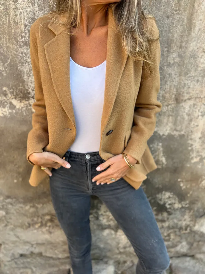 🔥NOVITÀ- 48% DI SCONTO- Giacca casual da donna in cotone con revers e maniche lunghe