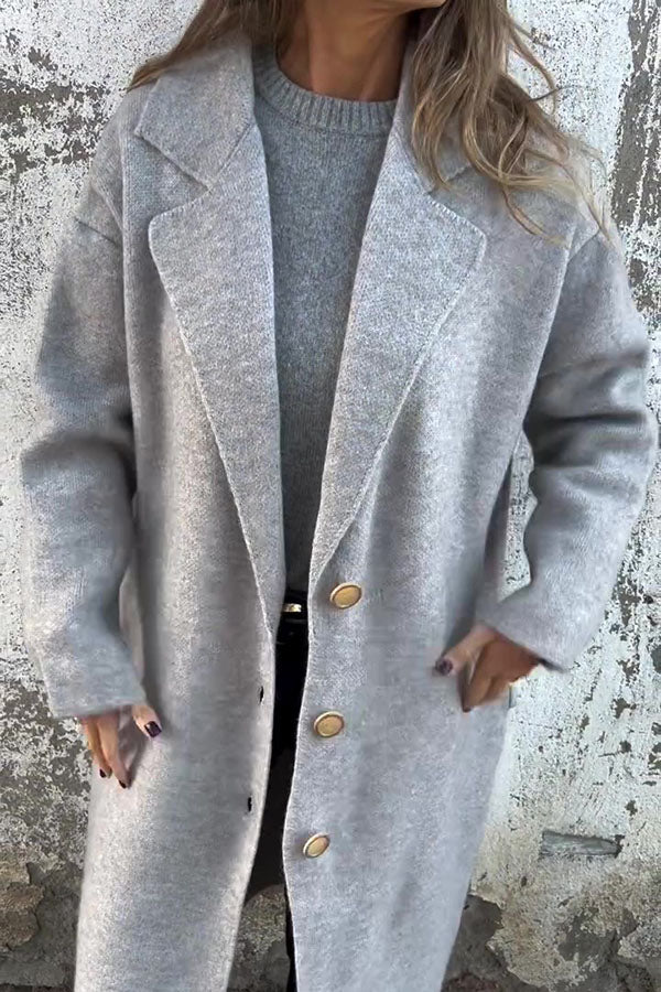 SVENDITA DI LIQUIDAZIONE🔥Giacca Casual Larga a Maniche Lunghe con Risvolto Tinta Unita - SCONTO DEL 48%