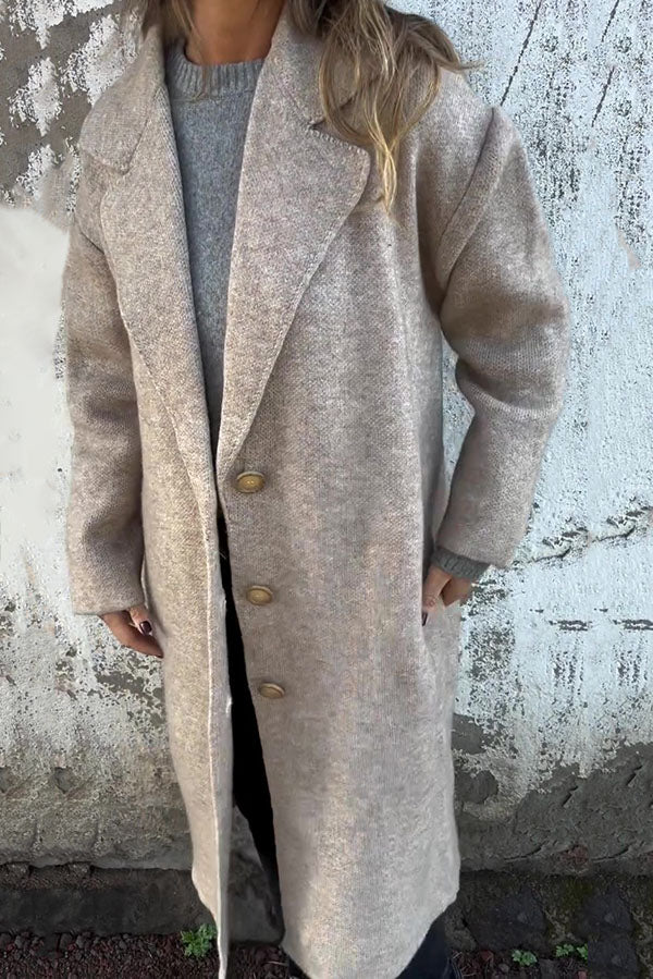 SVENDITA DI LIQUIDAZIONE🔥Giacca Casual Larga a Maniche Lunghe con Risvolto Tinta Unita - SCONTO DEL 48%
