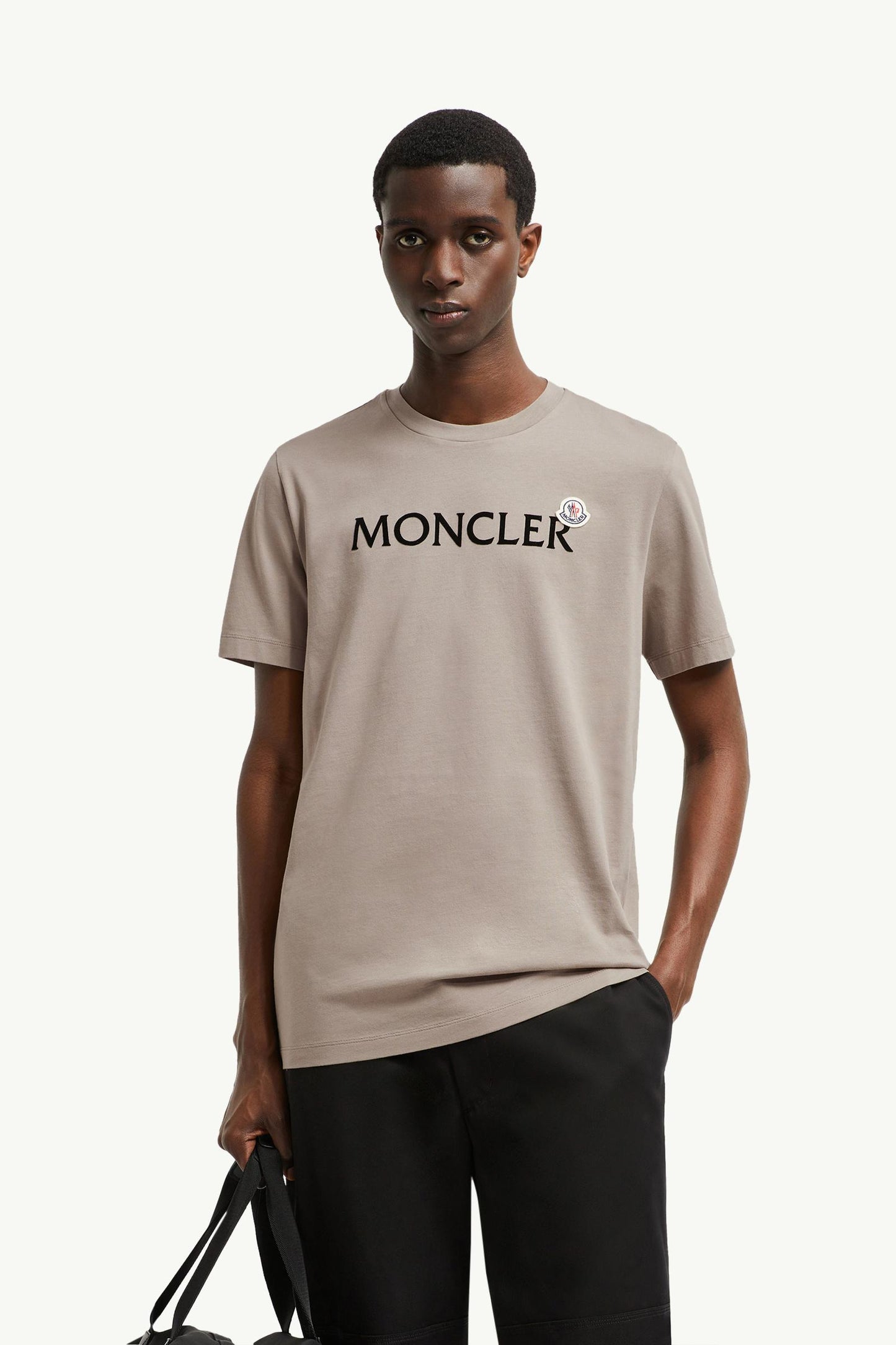 Flocked Logo Cotton T-Shirt
