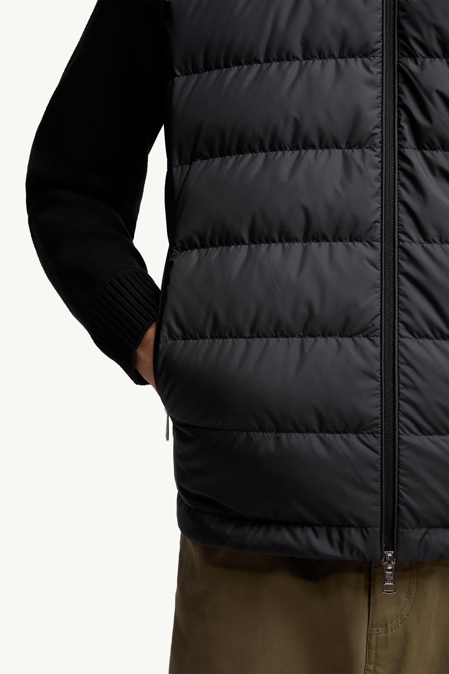 Padded Zip-Up Cotton Cardigan