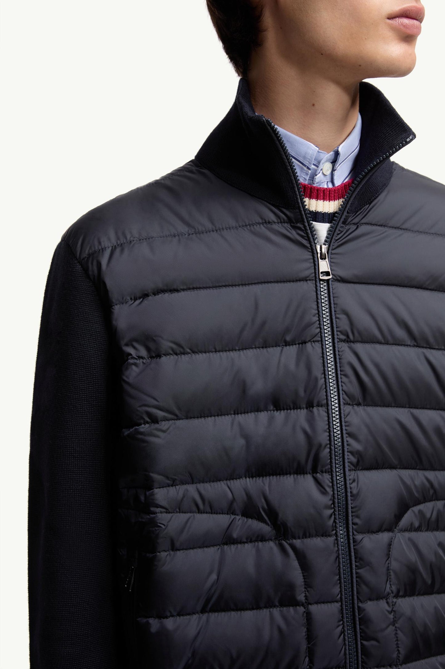 Padded Zip-Up Cardigan