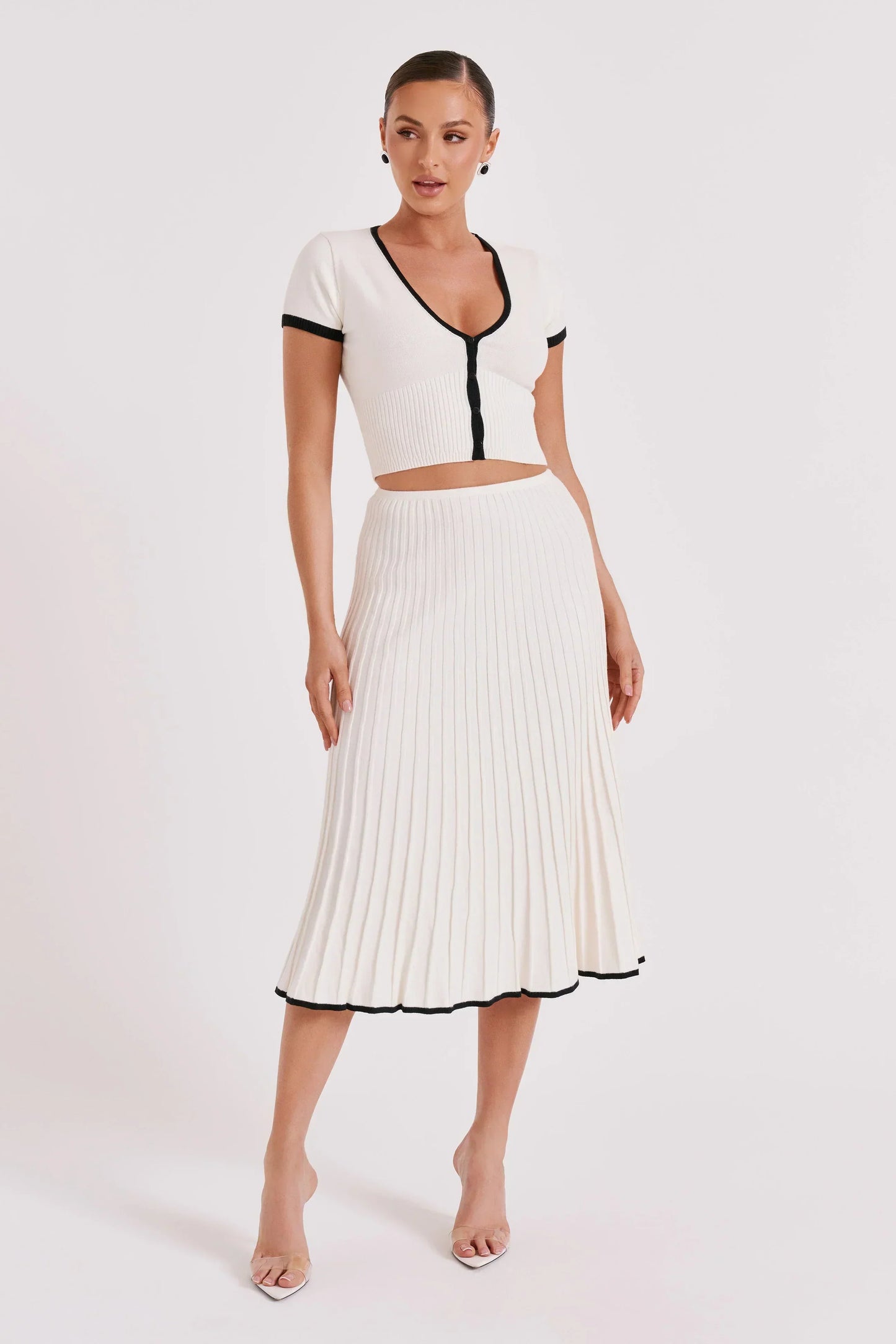 JOLENE Knit Top And Midi Skirt Set