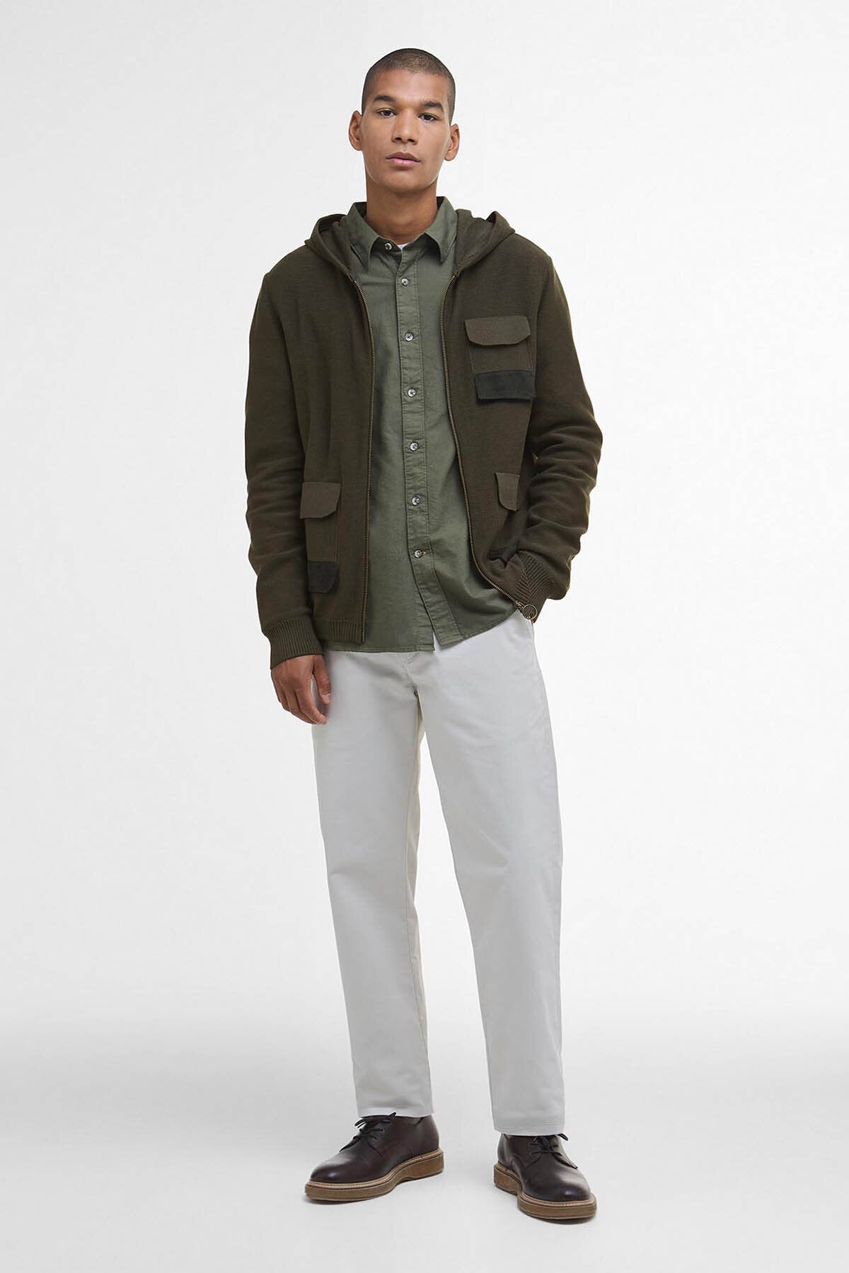 Multi-Pocket Knitted Hoodie