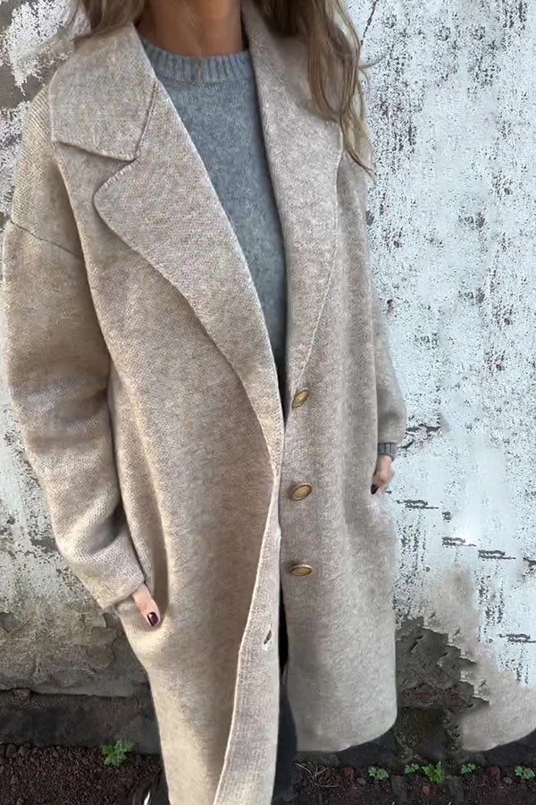 SVENDITA DI LIQUIDAZIONE🔥Giacca Casual Larga a Maniche Lunghe con Risvolto Tinta Unita - SCONTO DEL 48%