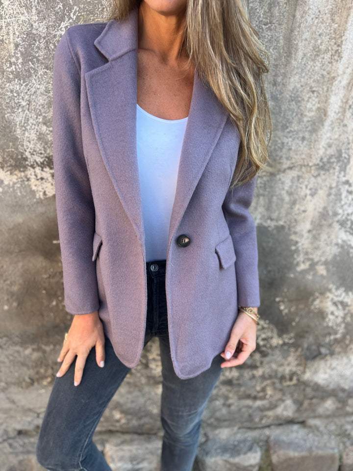 🔥NOVITÀ- 48% DI SCONTO- Giacca casual da donna in cotone con revers e maniche lunghe