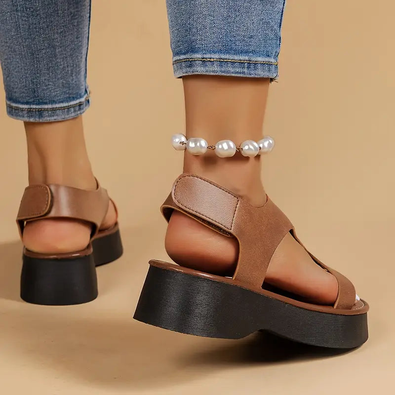 🔥ULTIMO GIORNO PROMOZIONE SCONTO DEL 50% - SANDALI ORTOPEDICI DA DONNA CON ZEPPA E PLATFORM IN PELLE