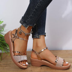 🔥ULTIMO GIORNO SCONTO 50%🔥NUOVI SANDALI ORTOPEDICI DA DONNA CON ZEPPA E PUNTA APERTA 2024