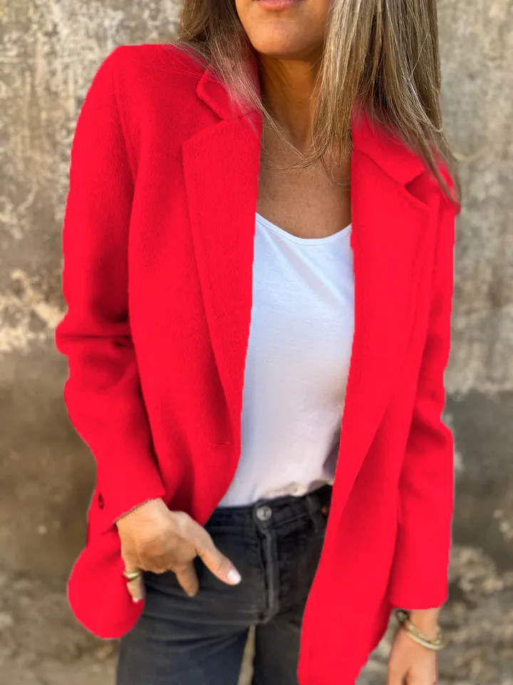 🔥NOVITÀ- 48% DI SCONTO- Giacca casual da donna in cotone con revers e maniche lunghe