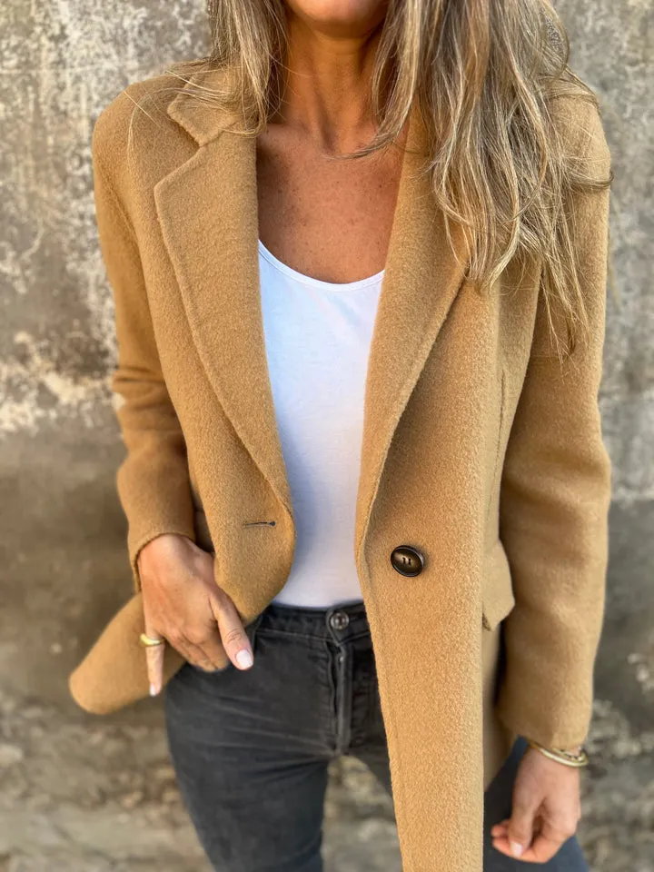 🔥NOVITÀ- 48% DI SCONTO- Giacca casual da donna in cotone con revers e maniche lunghe