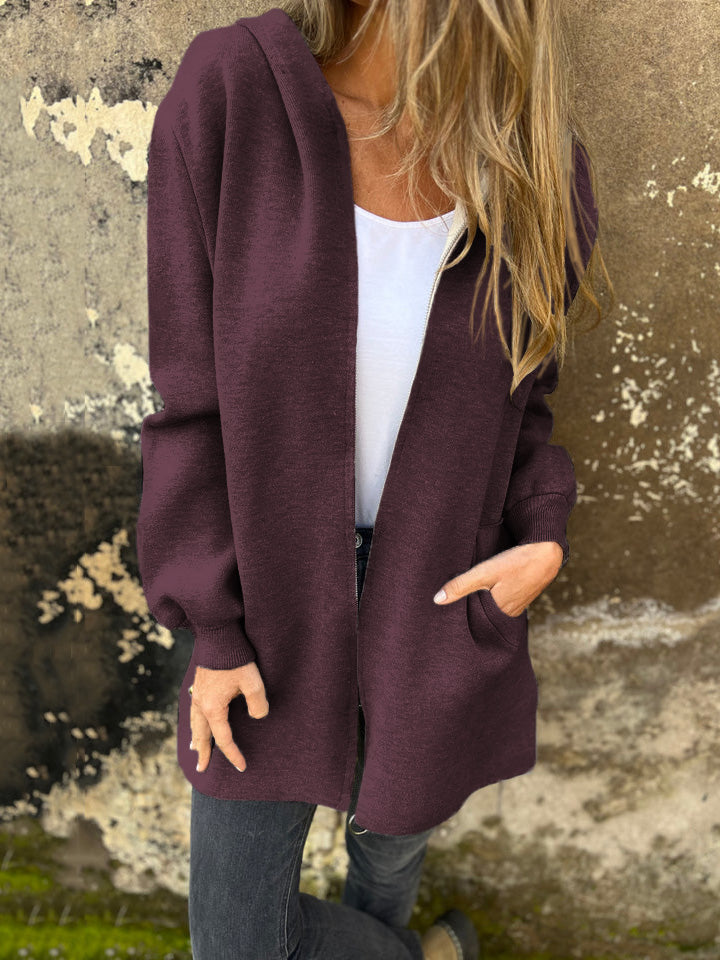 SVENDITA TOTALE🔥 Giacca Casual a Maniche Lunghe con Cerniera e Collo Tondo
