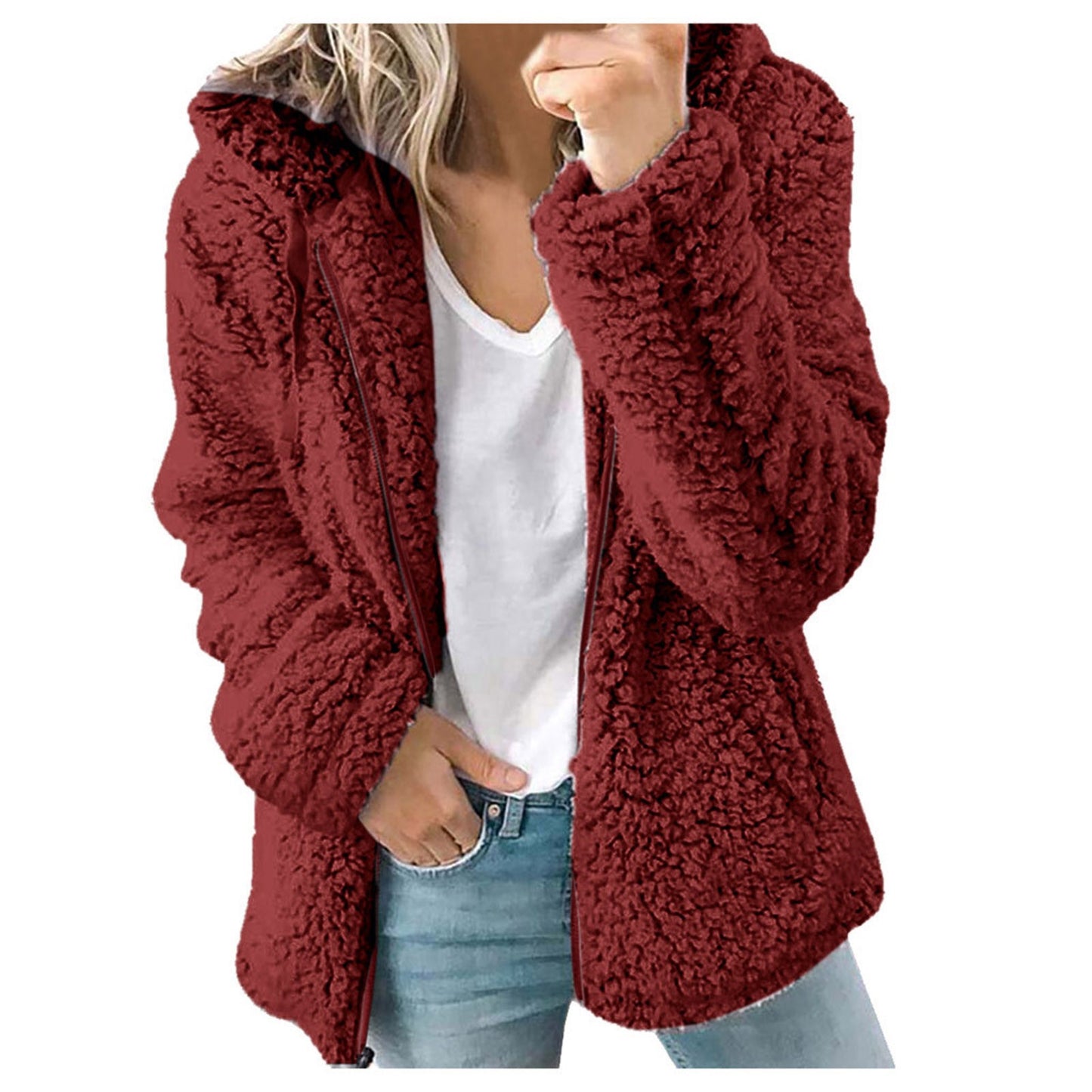 🔥ULTIMO GIORNO 50% DI SCONTO🔥 Cappotto di Lana con Cappuccio da Donna