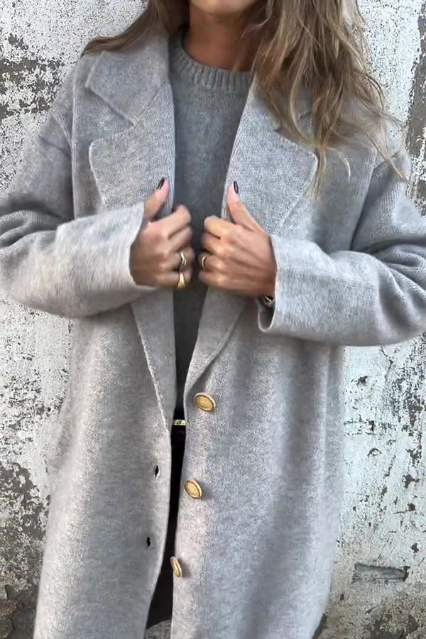 SVENDITA DI LIQUIDAZIONE🔥Giacca Casual Larga a Maniche Lunghe con Risvolto Tinta Unita - SCONTO DEL 48%