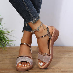 🔥ULTIMO GIORNO SCONTO 50%🔥NUOVI SANDALI ORTOPEDICI DA DONNA CON ZEPPA E PUNTA APERTA 2024